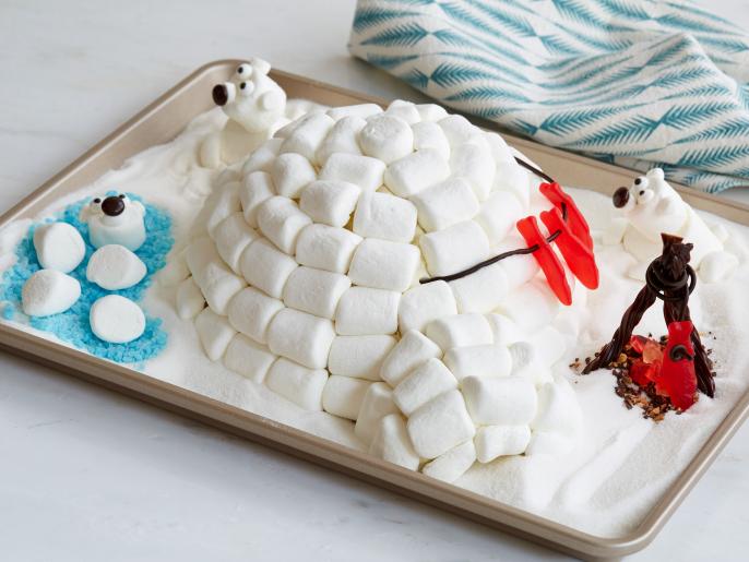 Marshmallow Igloo Cake with Polar Friends Recipe | Food Network Kitchen ...