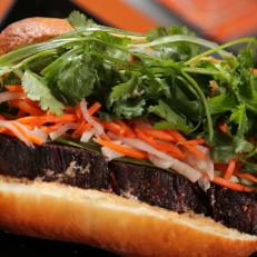 The Bahn Mi Sandwich as Served at Capital City BBQ in Lansing, Michigan as seen on Food Network's Diners, Drive-Ins and Dives episode 2705.
