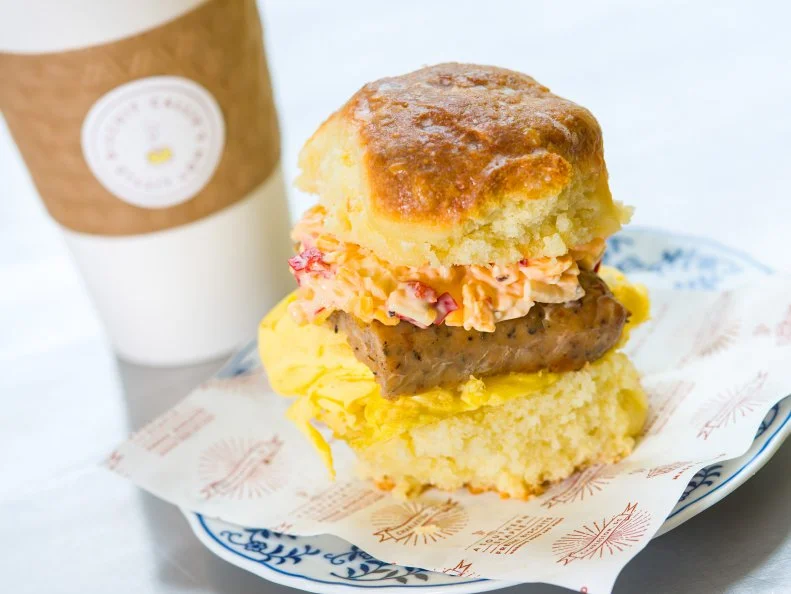 The biscuits at Callie’s have a seriously loyal following. Biscuit options include buttermilk; cheese and chive; country ham; black pepper-bacon; and blackberry.

A biscuit sampler platter comes with a choice of three varieties; those who can’t decide can opt for the baker’s dozen package deal. The biscuit sandwiches are also hard to resist, including the sausage, egg and pimento cheese sandwich (with a choice of a fried or scrambled egg and regular or fiery sausage).