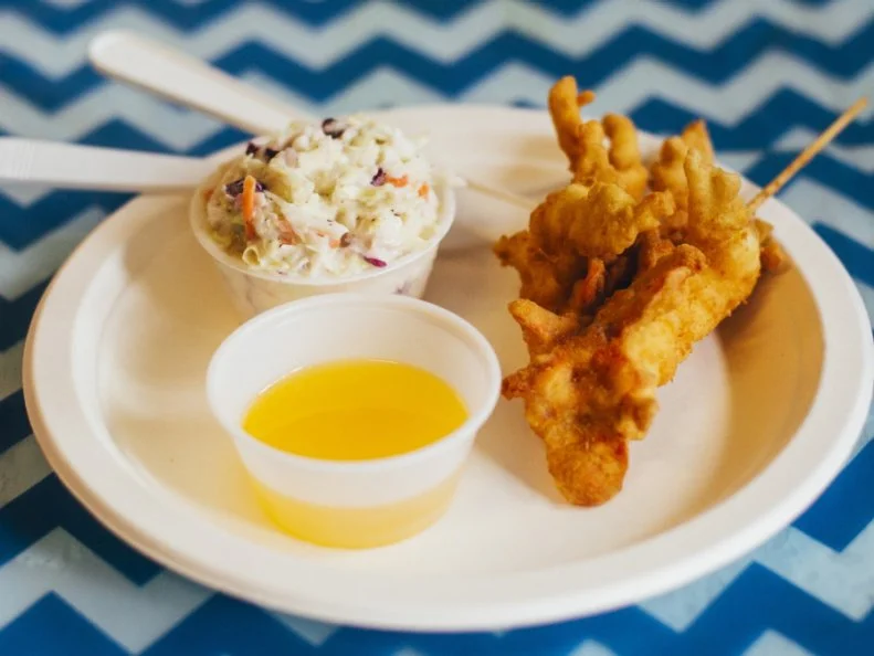 Lobster is serious business in Maine. Many restaurants and seafood shacks will only serve it steamed or cradled in a fluffy bun. But at Susan's Fish and Chips in Portland on Fridays and Saturdays, the fried-seafood experts deep fry lobster on a stick. Fresh lobster tails are dredged in cornmeal batter, impaled, sent for a swim in the deep fryer and served with drawn butter. This fairground-style lobster is a hot commodity in Portland, so the folks here advise guests to call ahead to ensure they haven't sold out.