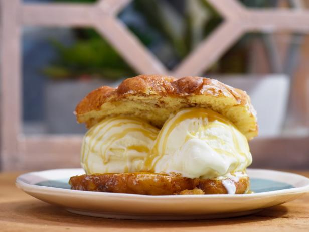 Apple Fritter Ice Cream Sandwich The Kitchen Food Network Food Network