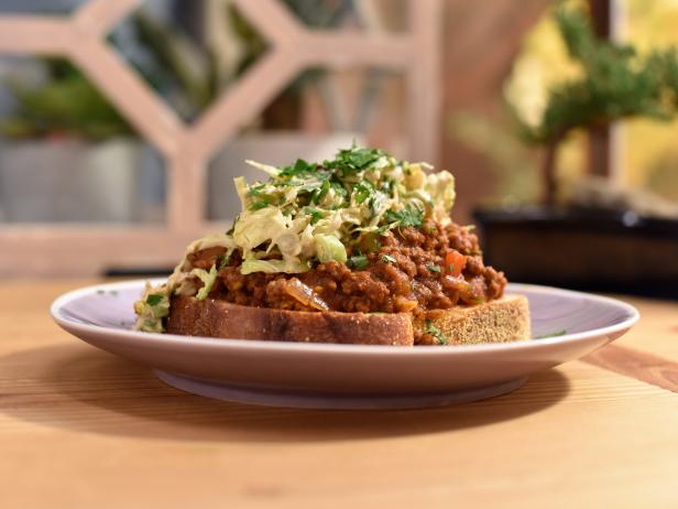 Preppy Joe With Spicy Brussels Sprout Slaw Recipe Geoffrey Zakarian Food Network