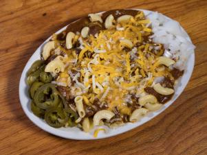 Chili Mac and Cheese at Texas Chili Parlor in Austin, Texas, as seen on The Grill Dads, Season 1.