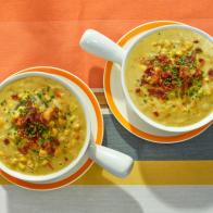 Geoffrey Zakarian makes Sweet Potato and Corn Chowder, as seen on Food Network's The Kitchen