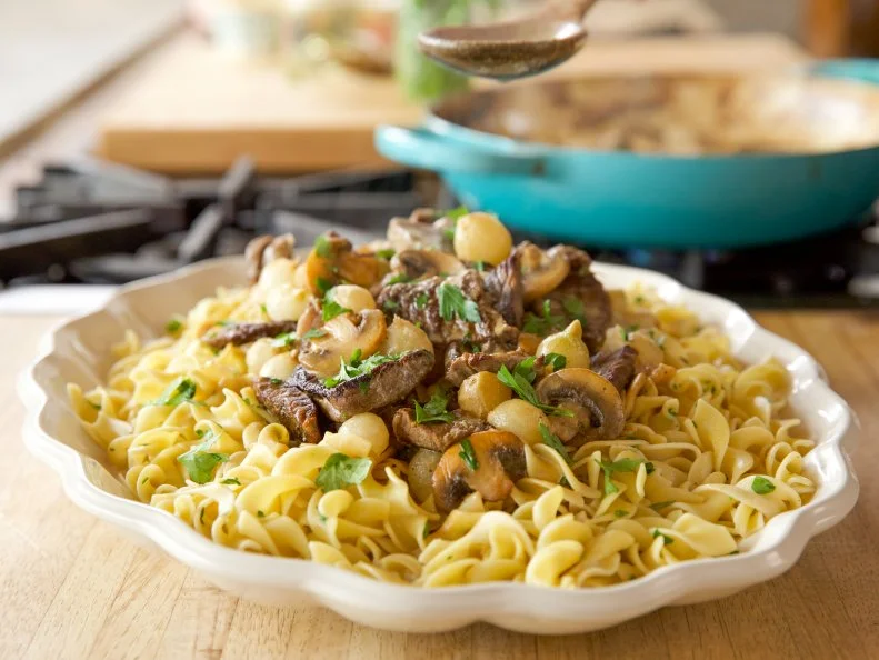 Close-up of Stroganoff , as seen on The Pioneer Woman, Season 18.