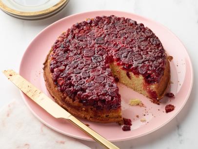 Food Network Kitchen’s One-Bowl Cranberry Upside-Down Cake for W-Q4 2017 New FNK, as seen on Food Network.