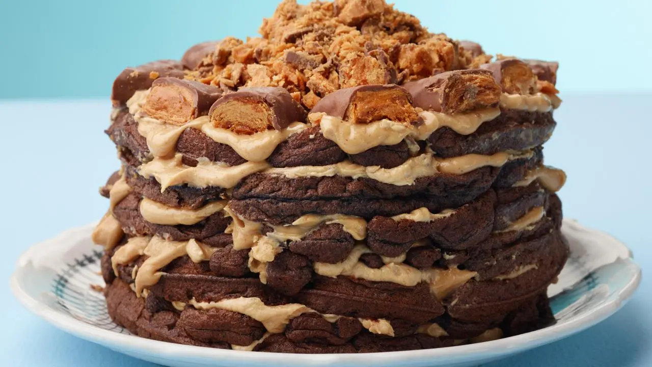 Over-the-Top Butterfinger Waffle Cake