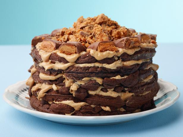 Over The Top Butterfinger Waffle Cake Recipe Food Network Kitchen Food Network