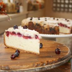 Come August, the city of McCall is overflowing with huckleberries. The tart cousins to blueberries play a leading role in pastry chef Stacey Kucy’s cream cheese coffee cake. The bright burst of fruit shines through every mouthful of the confection, a tender sour cream cake boasting a layer of cheesecake filling, sugar crumble and plenty of fresh berries.