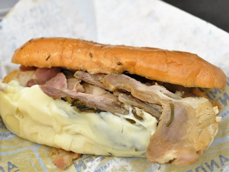 When you’ve had your fill wandering the first level of USB Stadium, meander up to the 3rd level, where the other AZ Canteen (section 344) focus on awesome hoagies. The fennel-perfumed porchetta hoagie, with thinly sliced meat, is blanketed in a generous amount of mild provolone and stacked high on a sturdy roll. For those at home, try Kelsey’s take on a hoagie.