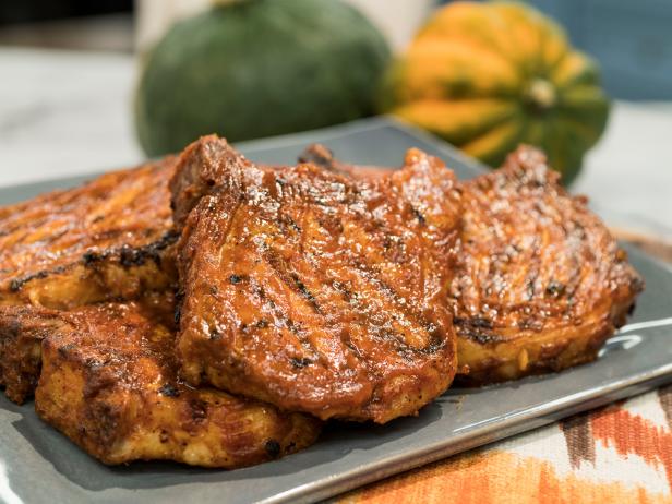 Katie Lee makes Grilled Pumpkin BBQ-Glazed Pork Chops, as seen on Food Network's The Kitchen 