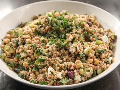 Close-up of Farro Tabbouleh with Feta, as seen on Barefoot Contessa: Back to the Basics, Season 15.