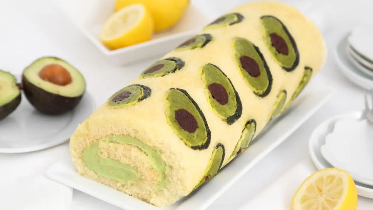 Avocado Emoji Swiss Roll