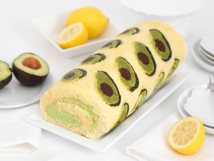 Avocado Emoji Swiss Roll Recipe Heather Baird Food Network