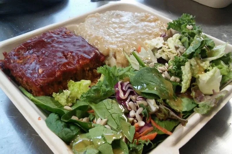 So much more than a food truck, this is a full-on double-decker bus offering seating on top and a panoply of vegan delicacies on the ground floor, such as taco salad, lentil loaf, Asian noodle salad, roasted cauliflower tacos and marinated portobello mushroom PLTs.