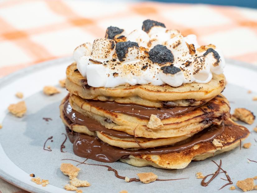 Matt Basile makes S'mores Pancakes, as seen on Food Network's The Kitchen 