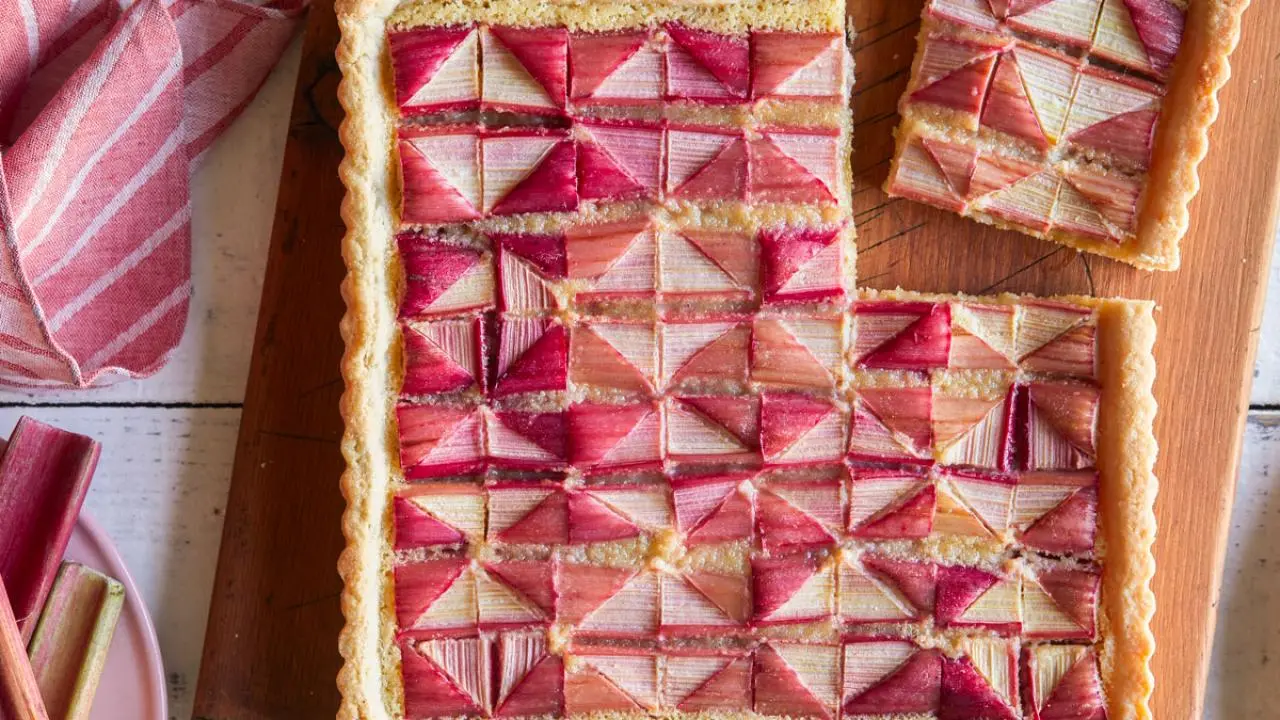 Geometric Rhubarb Tart