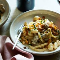 Food Network Kitchen’s 40 Clove of Garlic Chicken Alfredo
