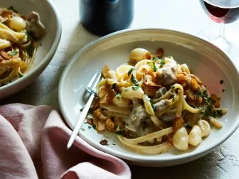 Food Network Kitchen’s 40 Clove of Garlic Chicken Alfredo