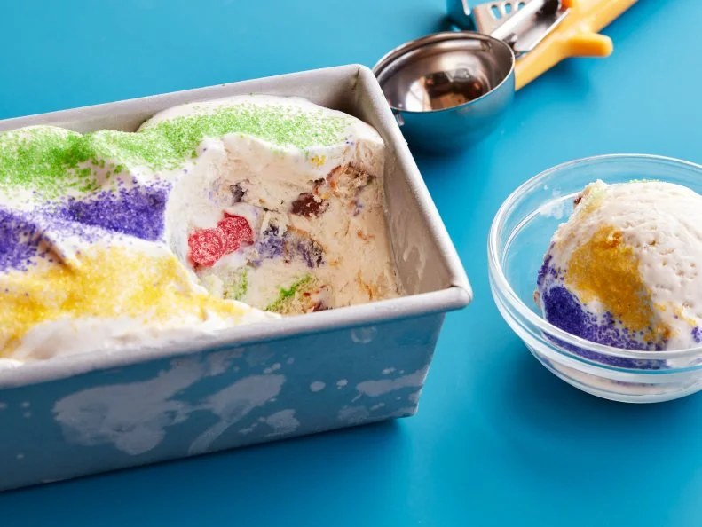 Food Network Kitchen’s No-Churn King Cake Ice Cream