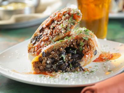 The Bison Burrito as Served at The Fold: Botanas and Bar in Little Rock, Arkansas, as seen on Diners, Drive-Ins and Dives, Season 29.