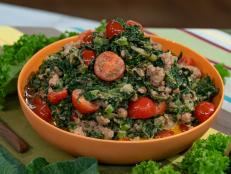 Sunny Anderson makes Sausage Creamed Collards, as seen on Food Network's The Kitchen