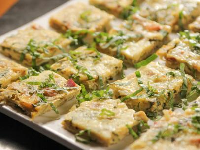 Close-up of Zucchini and Gruyere Frittata Squares