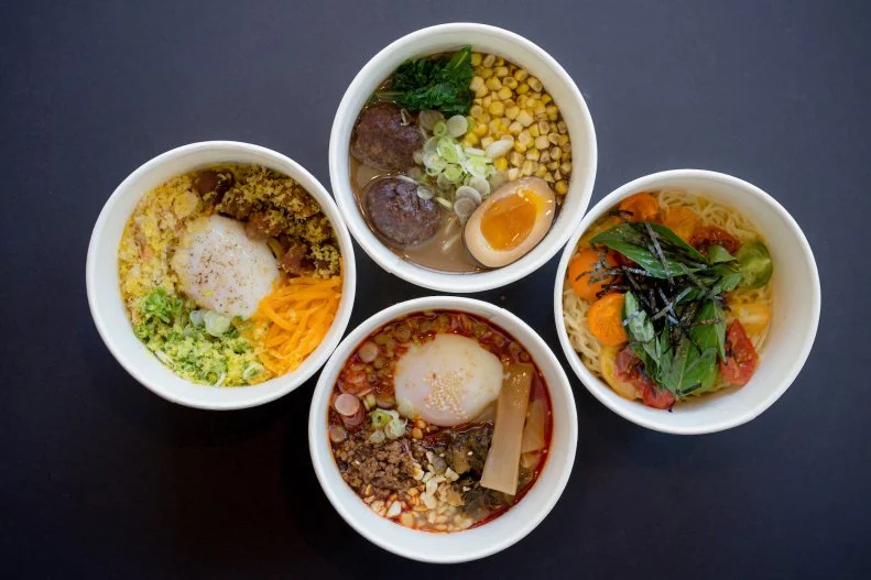 R&B features the simplicity of a modern Japanese ramen-and-bao house, with limited seating and a stand-up counter. Ramen highlights include the tantanmen, with spicy pork ragu, chili oil, sesame, mustard greens, bamboo, peanuts, soft egg and chicken broth; and the brothless bacon, egg and cheese mazeman with pork belly, soy maple, scallion, soft egg and cured yolk. Because it's located on the ground floor of The Statler Hotel, diners can access the restaurant from the street, making it an ideal spot for a quick lunch or late-night bite.