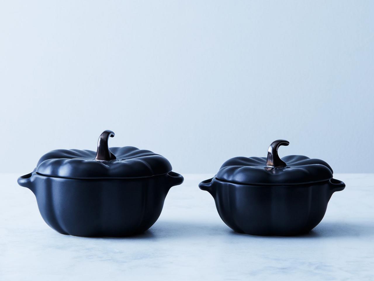 Dutch Oven Pot With Lid, Ceramic Pumpkin Dish, Halloween Christmas