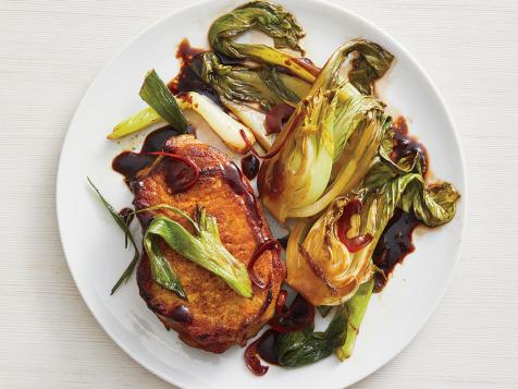 Turmeric Pork Chops with Baby Bok Choy