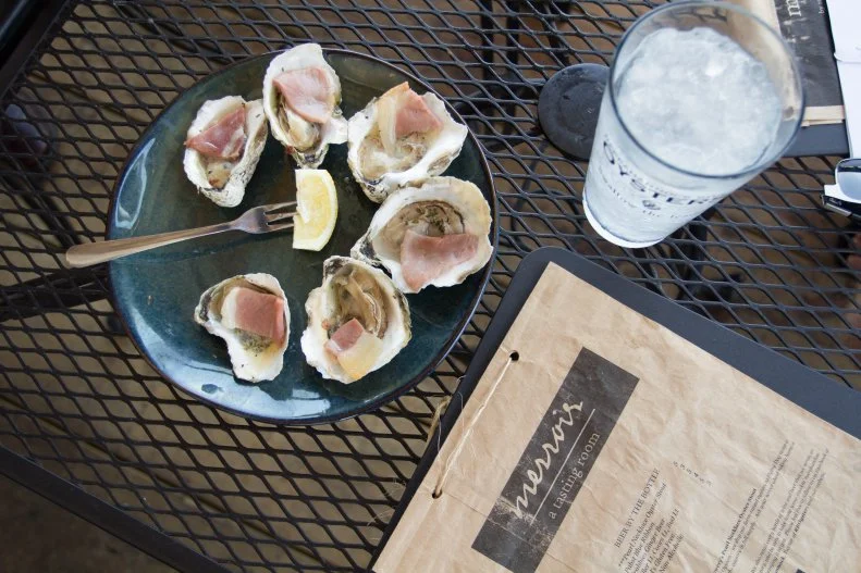 Rappahannock Oyster Company has been spreading like wildfire across the U.S., opening locations in Washington, D.C.; Charleston, South Carolina; and as far away as downtown L.A. Each new locale makes it way onto the lists of hottest new restaurants in its city. It all started at Merroir, on the banks of the Rappahannock River overlooking the farm. The tasting room offers a small menu of raw and cooked seafood paired with great wines. There's a selection of shellfish, crab cakes and other small plates. The namesake oysters are served raw, roasted with garlic butter, "on horseback" with herb butter and Edwards ham, and barbecued as an "ode to Hog Island" in California.