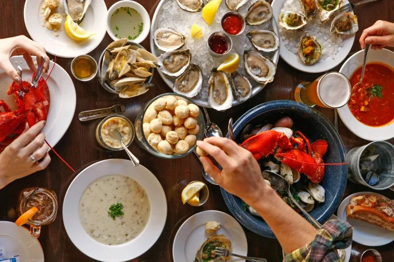 For 42 years, this Philadelphia oyster house has been the city's top pick for upscale seafood. Third-generation owner Sam Mink overhauled the restaurant in 2009, modernizing the place while continuing his family's tradition. It serves new takes on old-school dishes like snapper soup and Southern-fried oysters with chicken salad, a dish that was popular in the private clubs of 19th-century Philly, as well as other regional classics, such as a chilled New England-style lobster roll and the $35-per-person clambake known as a Dump Dinner. But the crown jewel of the Oyster House is the raw bar that sits in the middle of the restaurant: It boasts the city's largest selection of oysters, harvested from East Coast waters stretching from the nearby mid-Atlantic all the way up to Canada.