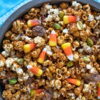 Food beauty of maple brown butter candy kettle corn, as seen on Trisha’s Southern Kitchen, Season 12.