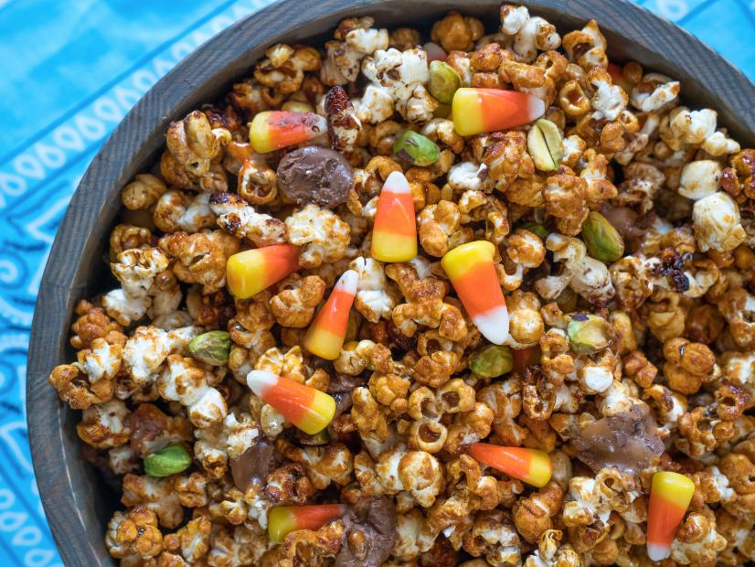 Food beauty of maple brown butter candy kettle corn, as seen on Trisha’s Southern Kitchen, Season 12.