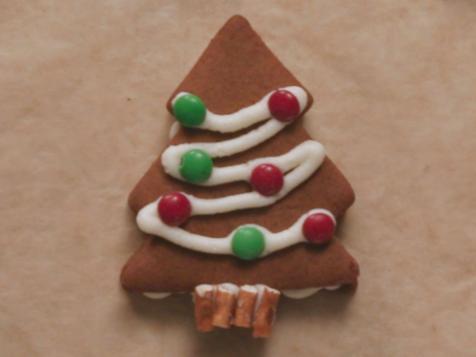 Gingerbread Christmas Tree Sandwich Cookies
