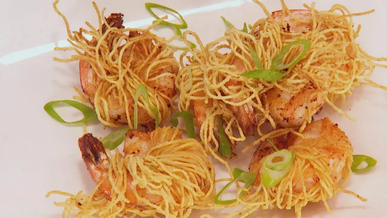 Egg Noodle-Wrapped Shrimp
