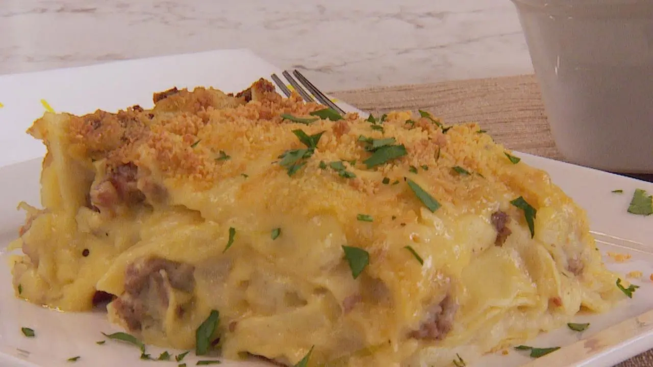 Pasta-Potato-Pierogi Lasagna