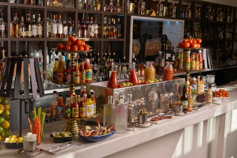 Not only is Andiron's Bloody Mary bar DIY, but it's bottomless as well, meaning you can spend the better part of the day composing bespoke cocktails from bottles of original, spicy, roasted tomatillo or briny, clam-permeated juice, plus 12 salts, 21 hot sauces, and myriad bowls overflowing with Marcona almond- or blue cheese-stuffed olives, beef jerky, bacon, poached shrimp and Slim Jims. And it's up to you how heavy a hand you use with the vodka or tequila. Hey, what happens in Vegas stays in Vegas.