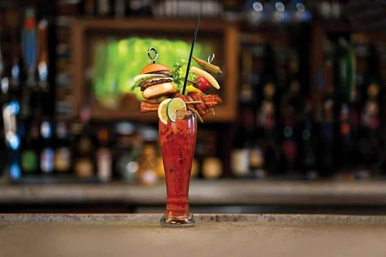 You may want to wait to hit the slopes after you've gotten a load of the Mary at this apres-ski lounge at the Madeline Hotel. Not only is there a fair amount of vegetation involved (cherry peppers, pickled okra, haricots verts and baby corn), but it packs a protein punch, too, thanks to multiple rashers of crisped bacon and a brawny lamb slider.