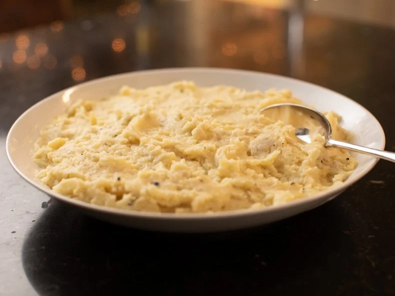 Close-up of Classic Mashed Potatoes, as seen on Barefoot Contessa - Back to the Basics, Special.
