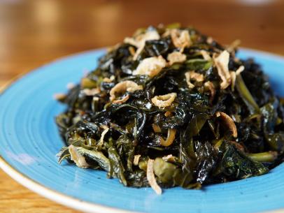 Close-up of Killer Collards, as seen on Barefoot Contessa - Back to the Basics, Special.
