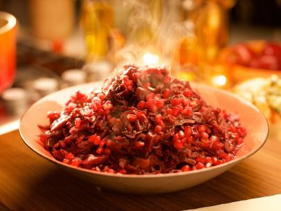Close-up of Red Cabbage with Pomegranate Juice, as seen on Barefoot Contessa - Back to the Basics, Special.