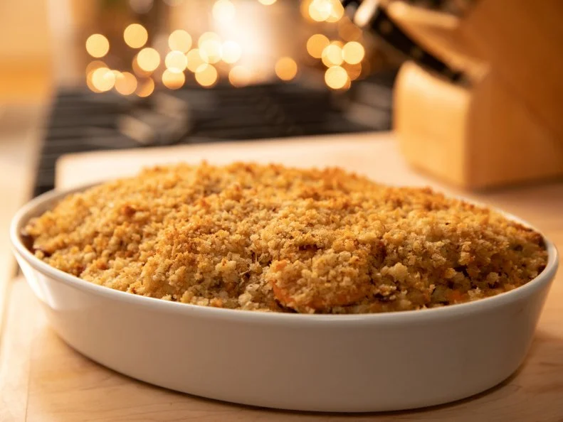 Close-up of Root Vegetable Gratin, as seen on Barefoot Contessa - Back to the Basics, Special.
