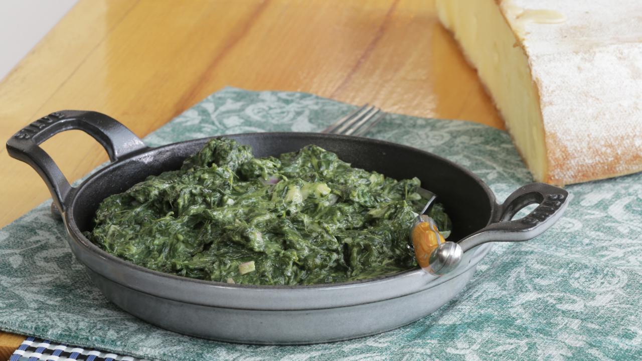 Spinach With Raclette Cheese