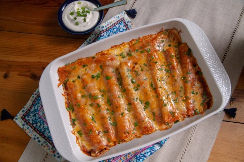 Sweet Potato and Black Bean Enchiladas as seen on Martina’s Table.