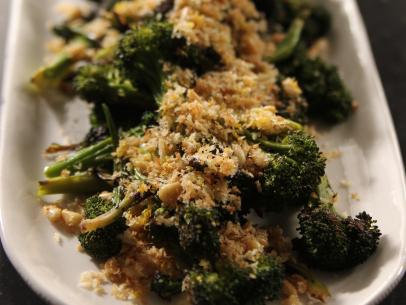 Close-up of Roasted Broccoli with Panko Gremolata, as seen on Barefoot Contessa: Back to the Basics, Season 15.