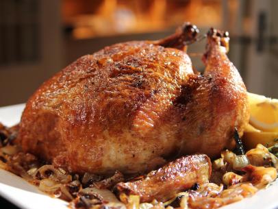 Close-up of Roasted Capon, as seen on Barefood Contessa: Back to the Basics, Season 16.