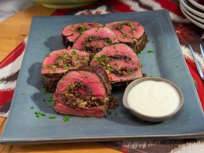 Stuffed beef tenderloin, as seen on The Kitchen, Season 19.