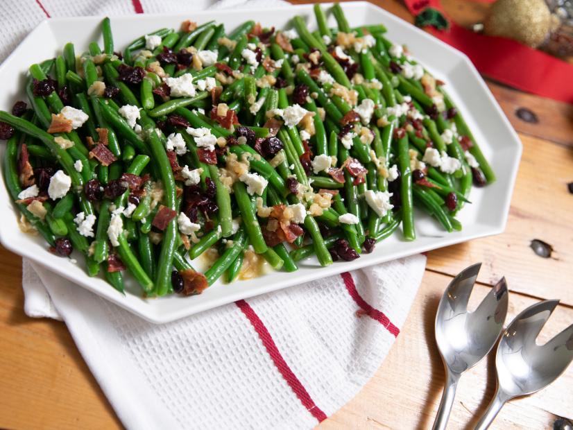 Green Beans with Goat Cheese and Warm Bacon Dressing, as seen on Martina's Table, Season 1..