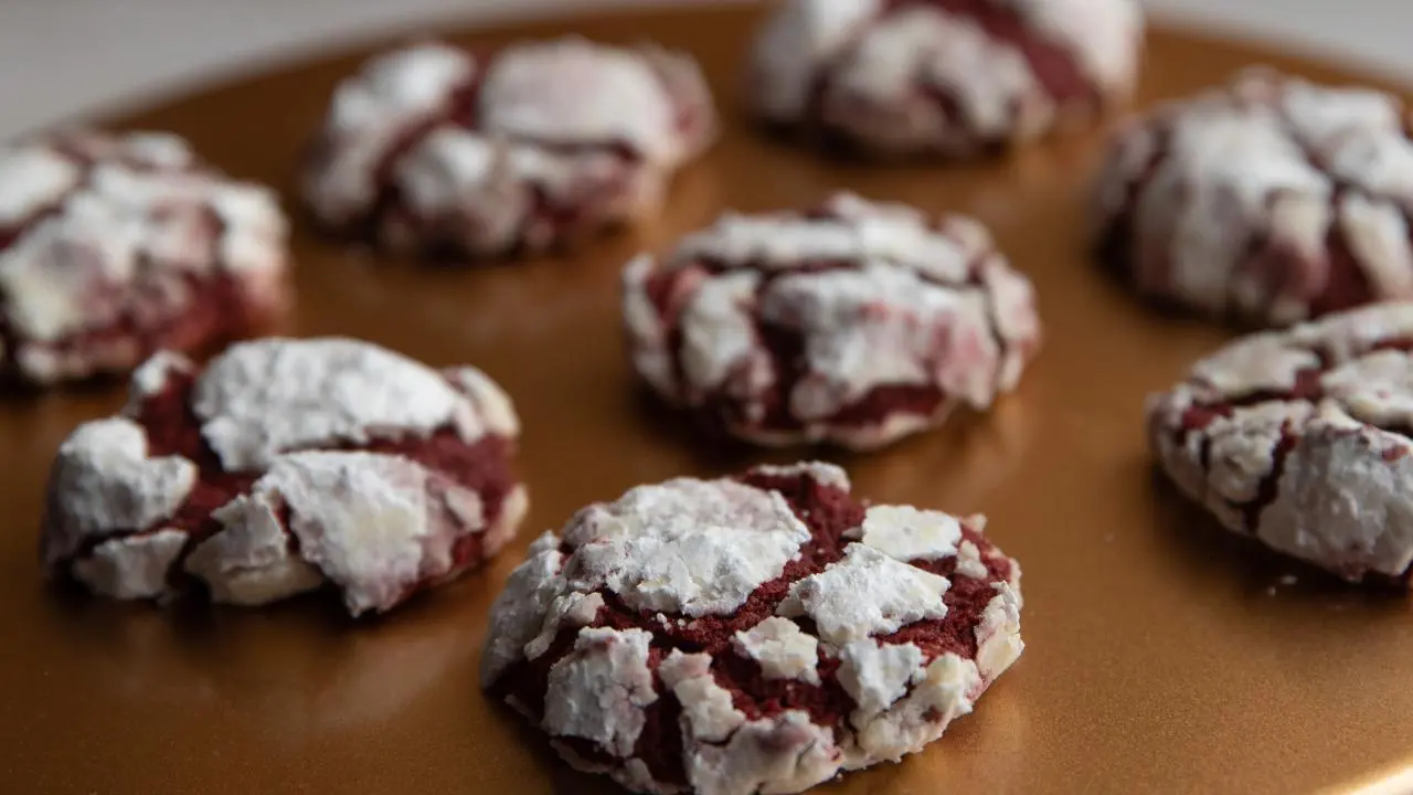 Red Velvet Crinkle Cookies